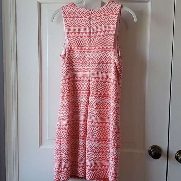 AQUA ORANGE WHITE SLEEVELESS KNIT SHEATH DRESS SIZE SMALL FULLY LINED - Picture 6 of 9